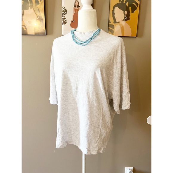 ASOS Tops - ASOS Design Marled Light Gray Graphic Tee